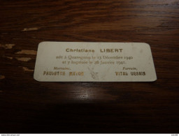 Souvenir Baptême Bébé Christiane Libert Quaregnon 1940 - Petites Taches - Naissance & Baptême
