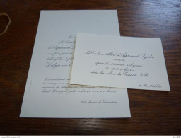 I8-12 Invitation   Eliane Dedyn Comte Daniel D'Ursel 1949 - Mariage