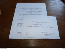 I8-12 Invitation Baron Tanguy De Villenfagne De Vogelsanck  Comtesse Chantal D'Ursel  Kasteel Vogelsanck Zolder 1980 - Mariage