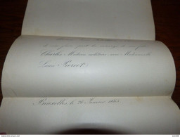 I23 Invitation Mariage Charles Petithan Laure Piercot Bxl 1865 - Mariage