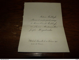 I23 Invitation Mariage Oswald Mestdagh Josepha Heynderickx Etterbeek 1911 - Mariage