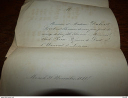 I22 Invitation Mariage Elise Dubois Serret Charles Périn Prof. De Droit Université De Louvain Mons 1848 - Mariage