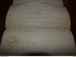 I21 Invitation Mariage  Chevalier François Pangaert D'Opdorp Marguerite De Geradon Bxl 1872 - Mariage