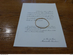 Comte I17-10 Invitation Comtesse Edith De Ribaucourt Claude D'Oultremont   Anthée - Mariage