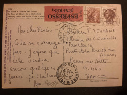 CP PISA Par EXPRES Pour La FRANCE TP SYRACUSE 100 + 90 OBL.MEC.27-9 1972 TIRRENA - 1971-80: Storia Postale