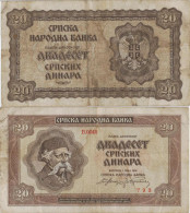 Serbia 20 Dinara 1941 P-25  Serbien Serbie #4926 - Servië