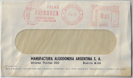 Argentina 1972 Cover From Buenos Aires Meter Stamp Hasler F66/F88 Slogan Frisotea Fabrics Comfortable Winter torch Fire - Storia Postale