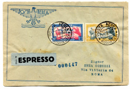 RC 25760 MER EGÉE - EGEO 1932 SERIE ESPRESSO POSTE AERIENNE LETTRE DE RODI POUR ROME ITALIE - COVER RARE TB - Egée