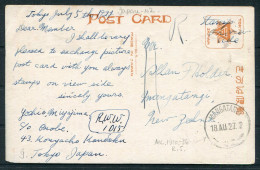 1927 Japan Saigo Statue Meiji Postcard Tokyo - Mangatangi, New Zealand - Lettres & Documents