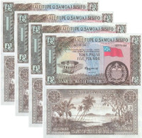 WESTERN SAMOA 5 Pounds  ND P 15 CS (Prefix T) UNC X 4 Banknotes With Consecutive S/n - Samoa