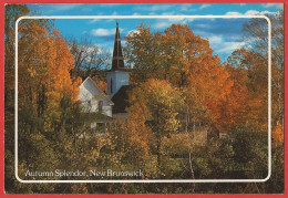 Canada - New Brunswick : Chapelle Et Couleurs D'automne - Carte écrite 1990 BE - Altri & Non Classificati