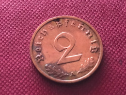 Münze Münzen Umlaufmünze Deutschland 3.Reich 2 Pfennig 1938 Münzzeichen A - 2 Reichspfennig