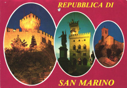 REP. SAN MARINO, CASTLE, PANORAMA, STATUE, MONUMENT, TOWER WITH CLOCK - San Marino