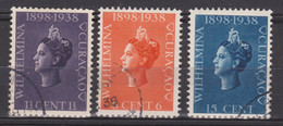 Nederlandse Antillen Curacao 138 139 140 Used; Regeringsjubileum Koningin, Queen, Reine, Reina Wilhelmina 1938 - Curaçao, Nederlandse Antillen, Aruba