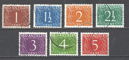 Nederlandse Antillen Curacao 211 212 213 214 215 216 217 Used Cijfer Cifre.1950 - Curaçao, Nederlandse Antillen, Aruba