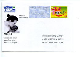 Lettre Entier Prêts-à-poster Merci "Action Contre La Faim" - Prêts-à-poster:Stamped On Demand & Semi-official Overprinting (1995-...)