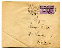 RC 25771 ITALIE 1923 PA N° 2 IDROVOLANTE ESSAI DE POSTE AERIENNE ENTRE NAPLES ET PALERME SUR LETTRE - Storia Postale (Posta Aerea)