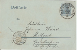 1907 - OBLITERATION STUTTGART Nr.1 123 ! Sur CARTE ENTIER LOCALE "GERMANIA" - Briefkaarten