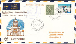 Finland Cover First Flight Lufthansa LH 216/217 Frankfurt - Hamburg - Helsinki 6-4-1968 - Lettres & Documents