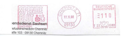 Germany 1998 , Spende Blut , Blood Donation Slogan Postmark On Fragment , Red Cross , Chemnitz , - Autres & Non Classés