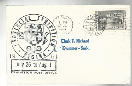 52650 ) Cover Canada Provincial Exhibition Post Office Regina Postmark 1964 - Cartas & Documentos