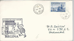 52652 ) Cover Canada Provincial Exhibition Post Office Regina Postmark 1958 - Cartas & Documentos