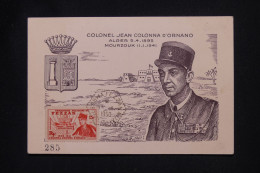 FEZZAN - Carte Maximum En 1950 - Colonel Jean Colonna D'Ornano - L 147170 - Briefe U. Dokumente