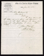 Lot # 001 Autograph; FARGO, WILLIAM G: 1858 American Express Company Letterhead Stationery - Personaggi Storici