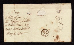 Lot # 007 Colonial: Staten Island To Great Britain, 1770 Oct Folded Letter Sheet - …-1845 Vorphilatelie