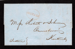 Lot # 011 Steamer SULTANA Red Oval On Blue Folded Letter Datelined "New Orleans March 23, 1845 - …-1845 Préphilatélie