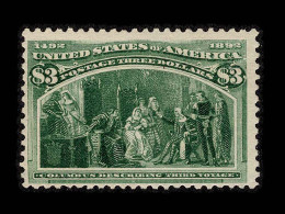 Lot # 050 1893 Columbian Issue, $3 Yellow Green - Nuevos