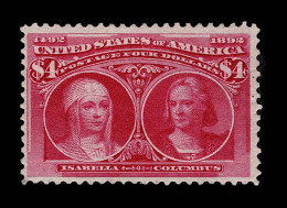 Lot # 051 1893 Columbian Issue, $4 Crimson Lake - Unused Stamps