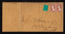 Lot # 075 United States, Local: 1851 Glen Haven, NY. Daily Mail 1¢ Dark Green With 1855 Uncancelled 3¢ Dull Red PAIR (so - Poste Locali