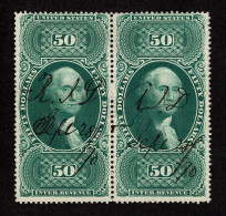 Lot # 079 Revenue, 1863, First Issue, $50 U.S. Internal Revenue, Perforated, PAIR - Unclassified