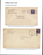 Lot # 107 Japanese Detainee Mail: 1938, 3¢ Light Violet Jefferson On Two Envelopes - Cartas & Documentos