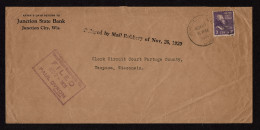 Lot # 108 Mail Robbery: 1938, 3¢ Light Violet Jefferson Violet Tied By JUNCTION CITY WIS NOV 25 1939 Duplex On Legal Siz - Covers & Documents