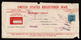 Lot # 113 Registered Penalty Mail: 1938, 5¢ Monroe Bright Blue Used On Registered Penalty Mail Returned To Recipient. - Storia Postale