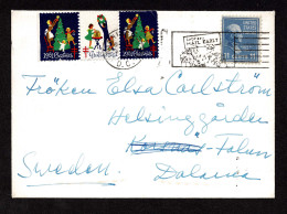 Lot # 125 Late Usage: 1961 Christmas Card With 1938, 11¢ Polk Ultramarine - Cartas & Documentos