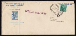 Lot # 131 Treasury Department Special Delivery: 1945 Envelope Bearing 1938, 13¢ Millard Fillmore Blue Green - Cartas & Documentos