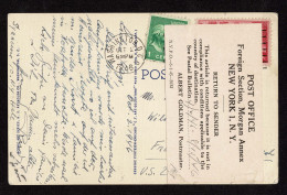 Lot # 164 Post Card Return To Sender: 1946 Postcard Bearing 1938, 1¢ Washington Green,1945, 2¢ Franklin D. Roosevelt Com - Covers & Documents