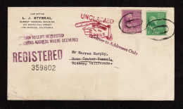 Lot # 181 Restricted Delivery Service: 1938, 50¢ Taft Mauve And 1¢ Washington Green - Storia Postale