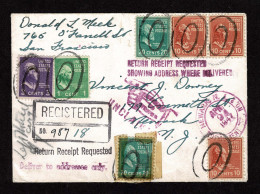 Lot # 182 Restricted Delivery Service: 1938, 20¢ Garfield Bright Green (two Copies), 10¢ Tyler Brown Red Pair And Single - Lettres & Documents