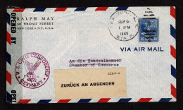 Lot # 199 Used To U. S. Zone In Germany:1946 Envelope Bearing 1938, 30c Theodore Roosevelt Deep Ultra Marine - Storia Postale