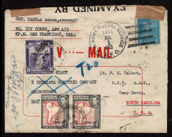 Lot # 223 Used From Guadalcanal: 1938 5c Bright Blue Tied By U. S. ARMY POSTAL SERVICE JUL 1 1943 APO 453 Duplex On V-Ma - Cartas & Documentos