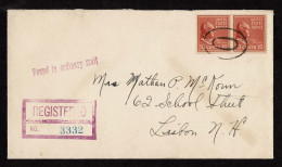 Lot # 235 Coil: 10c Brown Red Tyler, Horizontal Coil Pair Tied By Mute Oval On 1942 Envelope - Covers & Documents