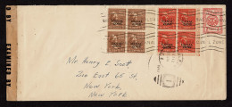 Lot # 238 Canal Zone: 1939 ½ C Franklin Red Orange Block Of Four Overprinted CANAL ZONE, 1 ½Martha Washington Bister Bro - Cartas & Documentos