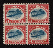 Lot # 292 Airmail, 1918, 24¢ Carmine Rose & Blue, Center Inverted BLOCK OF FOUR - Other & Unclassified