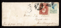 Lot # 293 Local Bazaar, Clandestine Stamp Together With 1861, 3¢ Rose All Tied On - Altri & Non Classificati