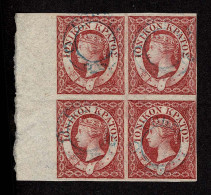 Lot # 334 Ionian Islands: 1859, Queen Victoria, (2d) Carmine Left Sheet Margin Block Of Four "used" - Other & Unclassified