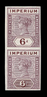 Lot # 363 British Commonwealth: Queen Victoria Imperium Trials "Postage And Revenue" 6d Vertical Pair In Dull Mauve And  - Otros & Sin Clasificación